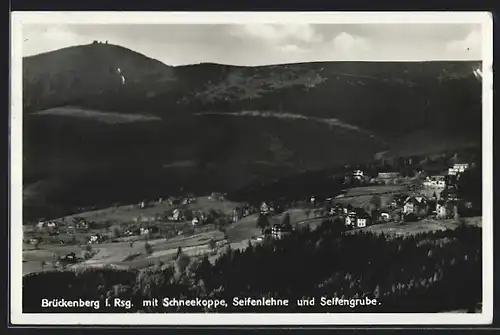 AK Brückenberg, Gesamtansicht mit Schneekoppe, Seifenlehne und Seifengrube