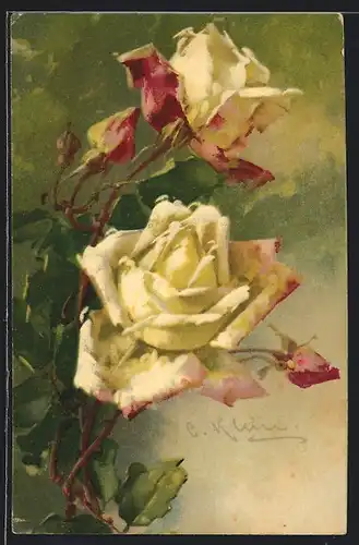 Künstler-AK Catharina Klein: Rosenblüten in voller Pracht