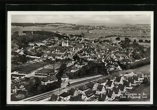 AK Giengen, Panorama vom Flugzeug aus