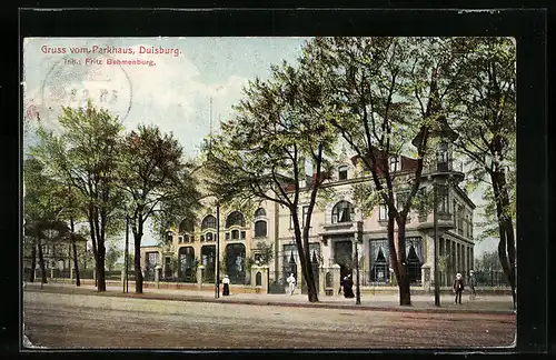 AK Duisburg, Ansicht vom Gasthaus Parkhaus