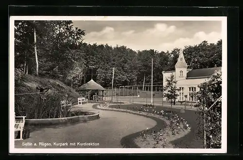 AK Sellin a. Rügen, Kurpark mit Kurdirektion