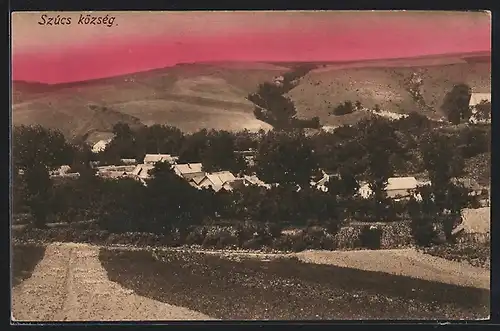 AK Szúcs, község, Ortsansicht aus der Vogelschau