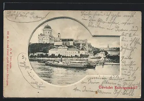 AK Esztergom, Dampfer am Hafen