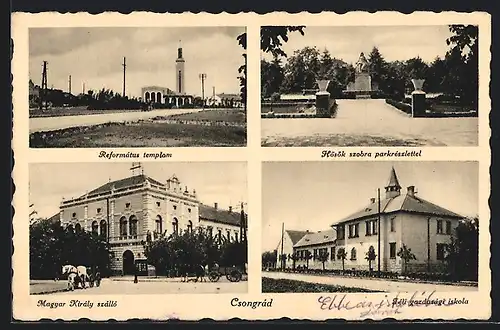 AK Csongrád, Református templam, Magyar Király szálló