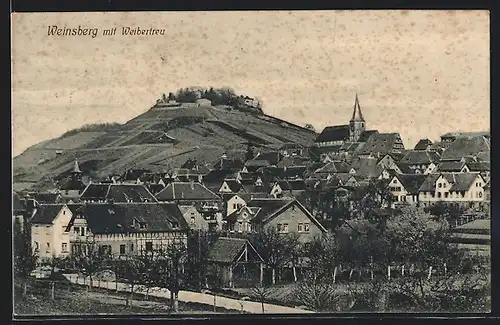 AK Weinsberg, Ortsansicht mit Weibertreu