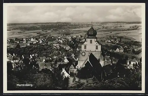 AK Herrenberg, Gesamtansicht mit der Kirche im Vordergrund