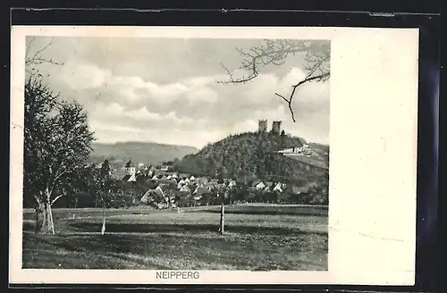 AK Neipperg, Gesamtansicht mit Blick zur Burg