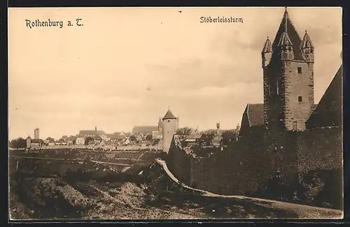 AK Rothenburg o. T., Stadtansicht vom Stöberleinsturm aus gesehen