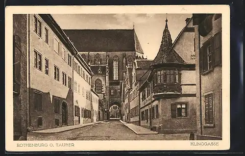 AK Rothenburg o. Tauber, in der Klinggasse