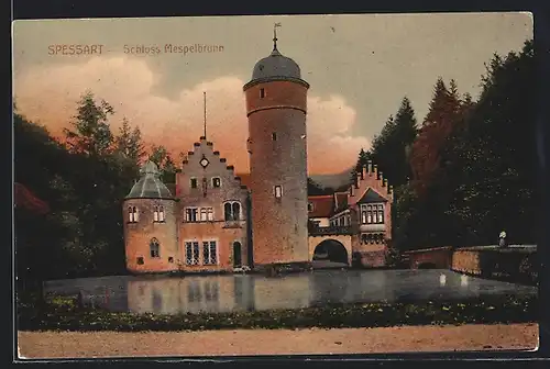 AK Mespelbrunn im Spessart, vor dem Schloss