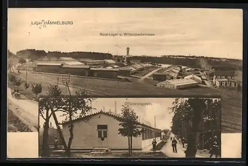 AK Hammelburg, Blick auf das Nord-Lager und die Wittelsbachstrasse, die Offizierslagerstrasse