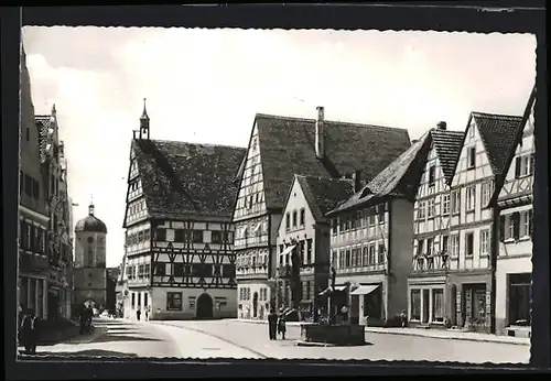 AK Oettingen in Bayern, Brunnen auf dem Marktplatz