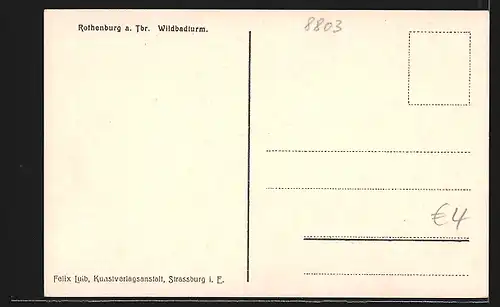 AK Rothenburg o. Tbr., der Wildbadturm