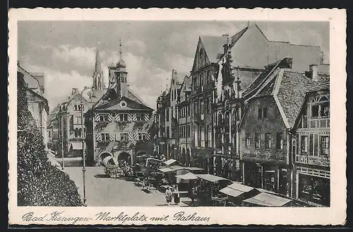 AK Bad Kissingen, Marktplatz mit Rathaus