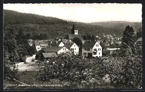 AK Rudersberg Welzheimerwald in Wttbg., Ortstotale mit der Kirche