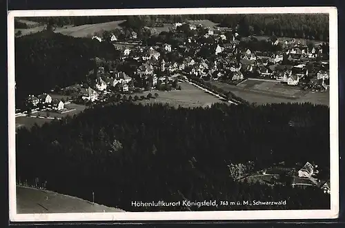 AK Königsfeld im Schwarzwald, Generalansicht, Fliegeraufnahme