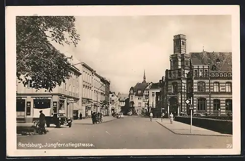 AK Rendsburg, Blick in die Jungfernstiegstrasse