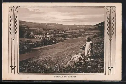 AK Detzeln im Steinatal, Ortsansicht aus der Ferne