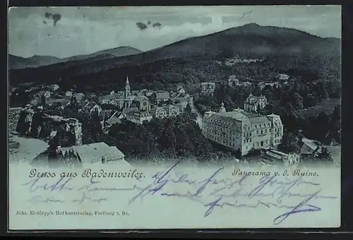 AK Badenweiler, Panoramablick von der Ruine gesehen