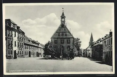 AK Grafenwöhr, Hindenburg-Platz, Kirche, Gasthof Post