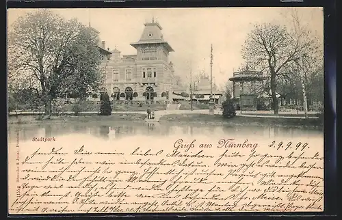 AK Nürnberg, Blick in den Stadtpark