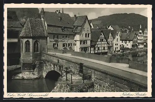 AK Calw /Württ. Schwarzwald, Nicolaus-Brücke