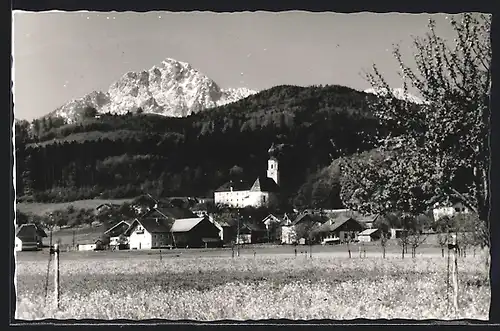 AK Ainring /Obb., Ortspartie mit Kirche