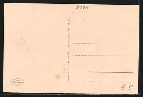 AK Jachenau, Ortsansicht aus der Vogelschau