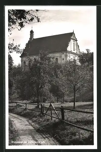 AK Weggental b. Rottenburg a. N., Ortspartie mit Kirche im Frühling