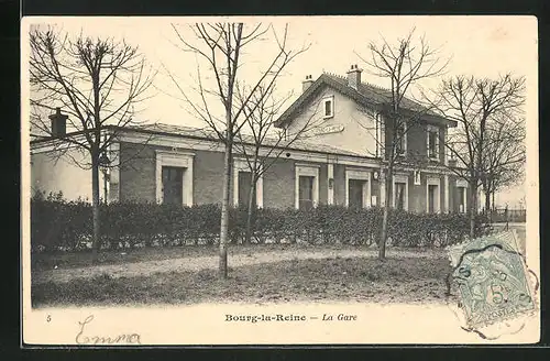 AK Bourg-la-Reine, La Gare, Sicht auf das Bahnhofs-Gebäude