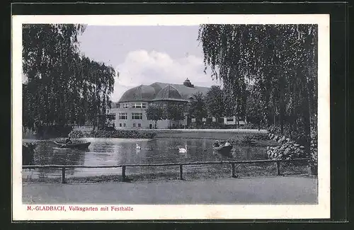 AK M.-Gladbach, Volksgarten mit Festhalle