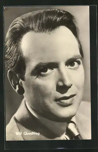 AK Schauspieler Will Quadflieg im Anzug mit Krawatte