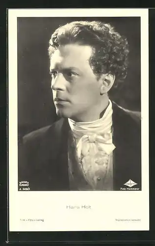 AK Schauspieler Hans Holt mit Locken