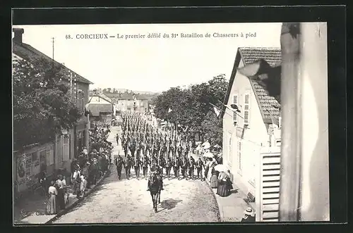 AK Corcieux, Le premier défilé du 31e Bataillon de Chasseurs à pied