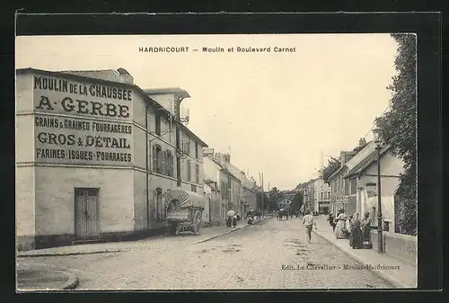 AK Hardricourt, Moulin et Boulevard Carnot