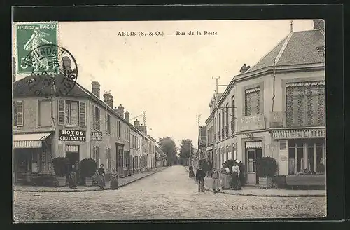AK Ablis, Hotel du Croissant et Hotel de la Croix Blanche, Rue de la Poste