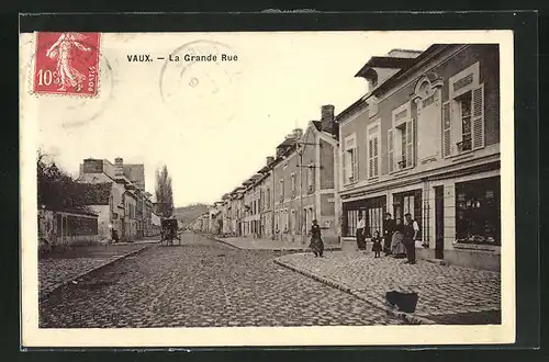 AK Vaux, La Grande Rue, Strassenpartie
