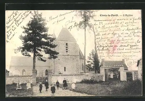 AK Civry-la-Forêt, L`Eglise, Kirche