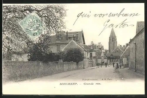 AK Sonchamp, Grande rue, Strassenpartie
