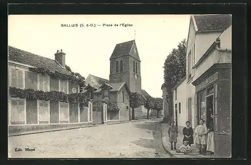 AK Galluis, Place de l`Eglise, Kirche