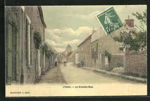 AK Limetz, La Grande-Rue, Strassenpartie