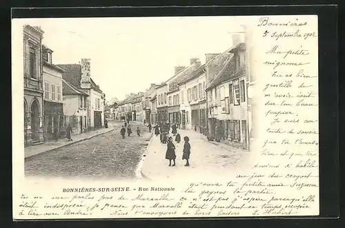 AK Bonniéres-sur-Seine, Rue Nationale