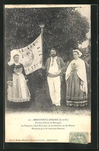 AK Montfort-L`Amaury, Pardon d`Anne de Bretagne, Le Pentyern Léon Durocher et la banniére