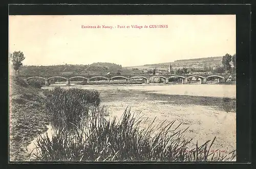 AK Custines, Pont et Village, Ortsansicht