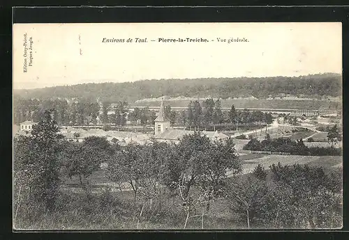 AK Pierre-la-Treiche, Vue générale, Panorama mit Kirchturm
