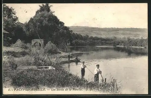 AK Pagny-sur-Moselle, Les Bords de la Moselle