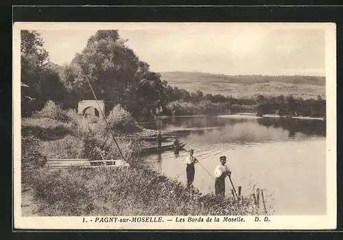 AK Pagny-sur-Moselle, Les Bords de la Moselle