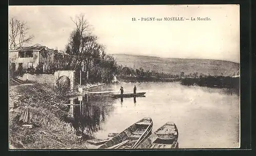 AK Pagny-sur-Moselle, La Moselle, Fähre