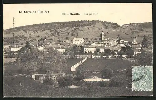 AK Onville, Vue générale, Gesamtansicht des Ortes