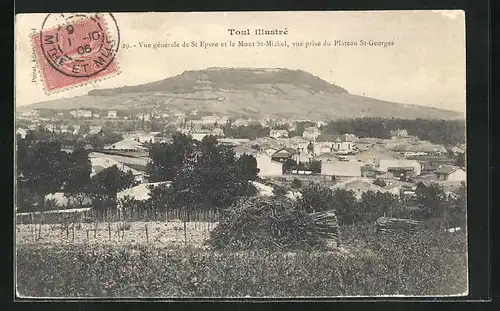 AK Toul illustré, Vue générale de St. Epvre et le Mont St-Michel, vue prise du Plateau St.-Georges